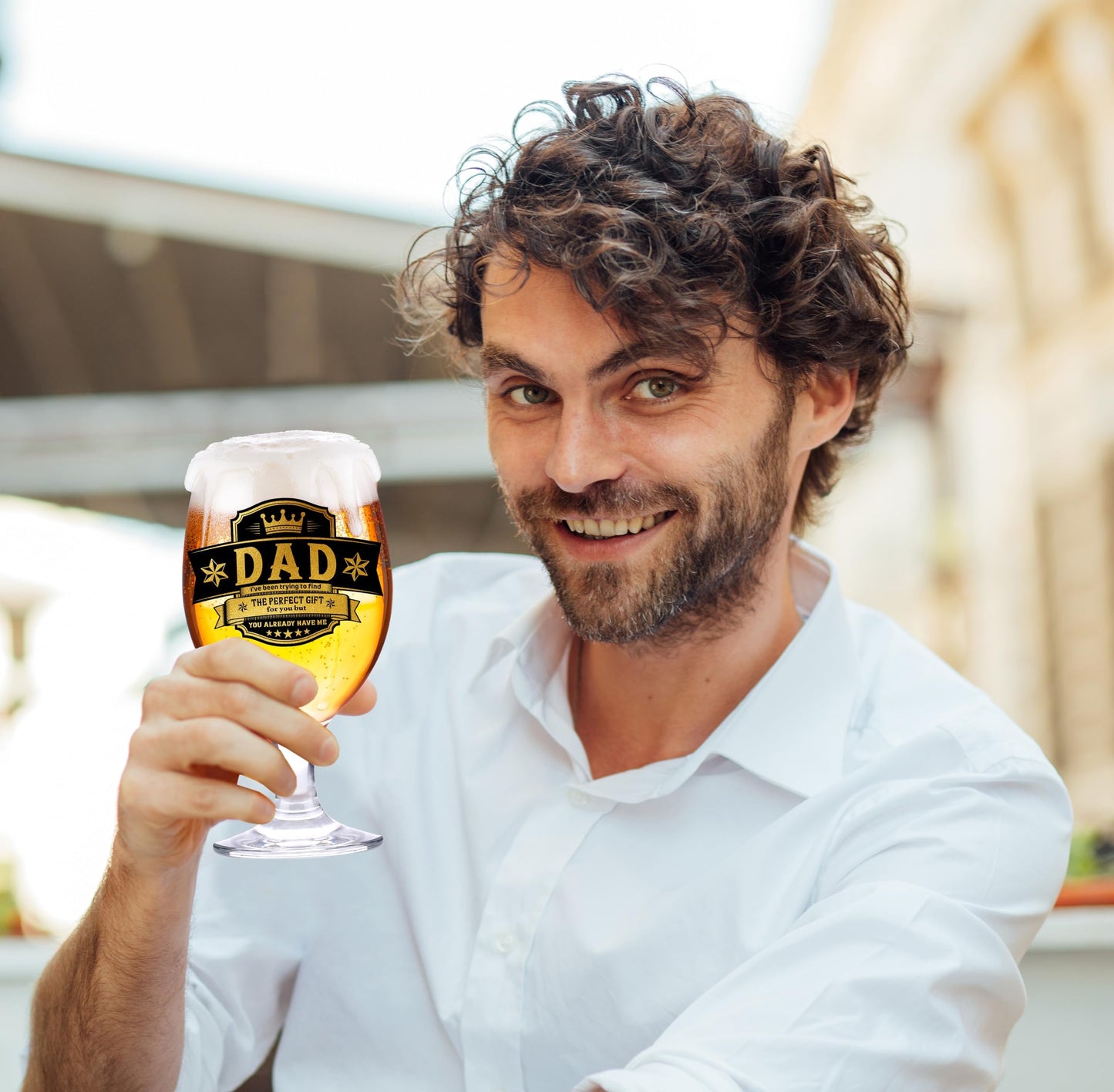 Crownly Crystal® Gold Birthday Gifts: Dad's Beer Glasses