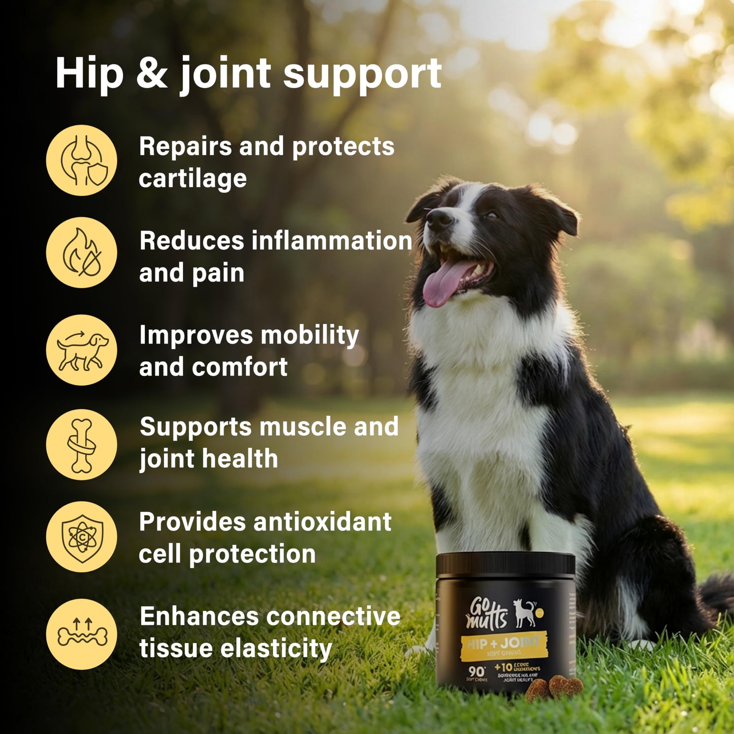 Joint Supplements for Senior Dogs, 120 Tablets with Glucosamine, Green Mussel & Vitamin C, Senior Dog Joint Supplements - Relieve Stiff Joints & Support Mobility for Your Dog