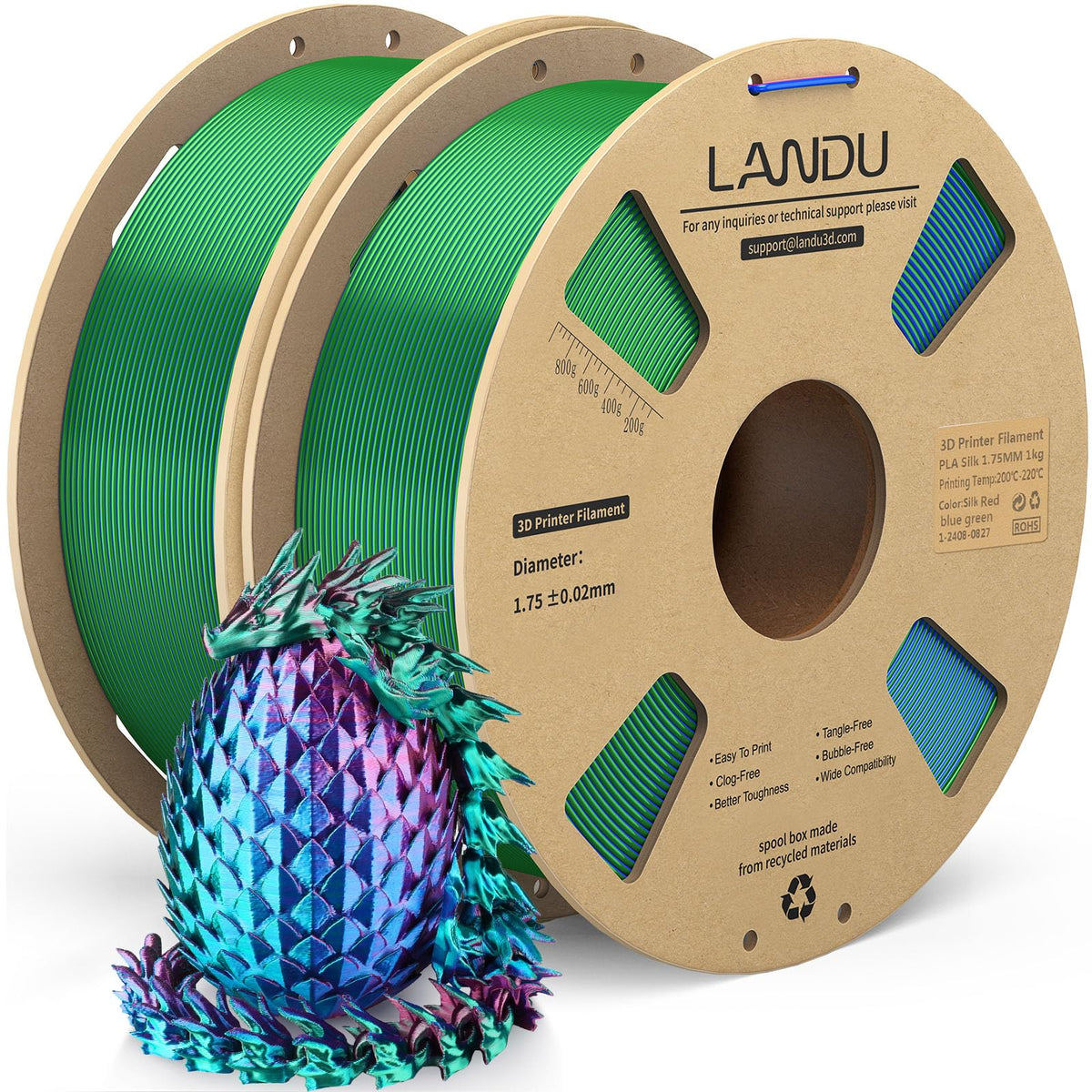LANDU Filament Dryer 3D Printer Filament Dry Box,2 Spools Double Fast Heating Upgraded Filament Dehydrator Keeping Filaments Dry for 1.75mm/2.85mm One-Key Set for PLA PETG ABS TPU