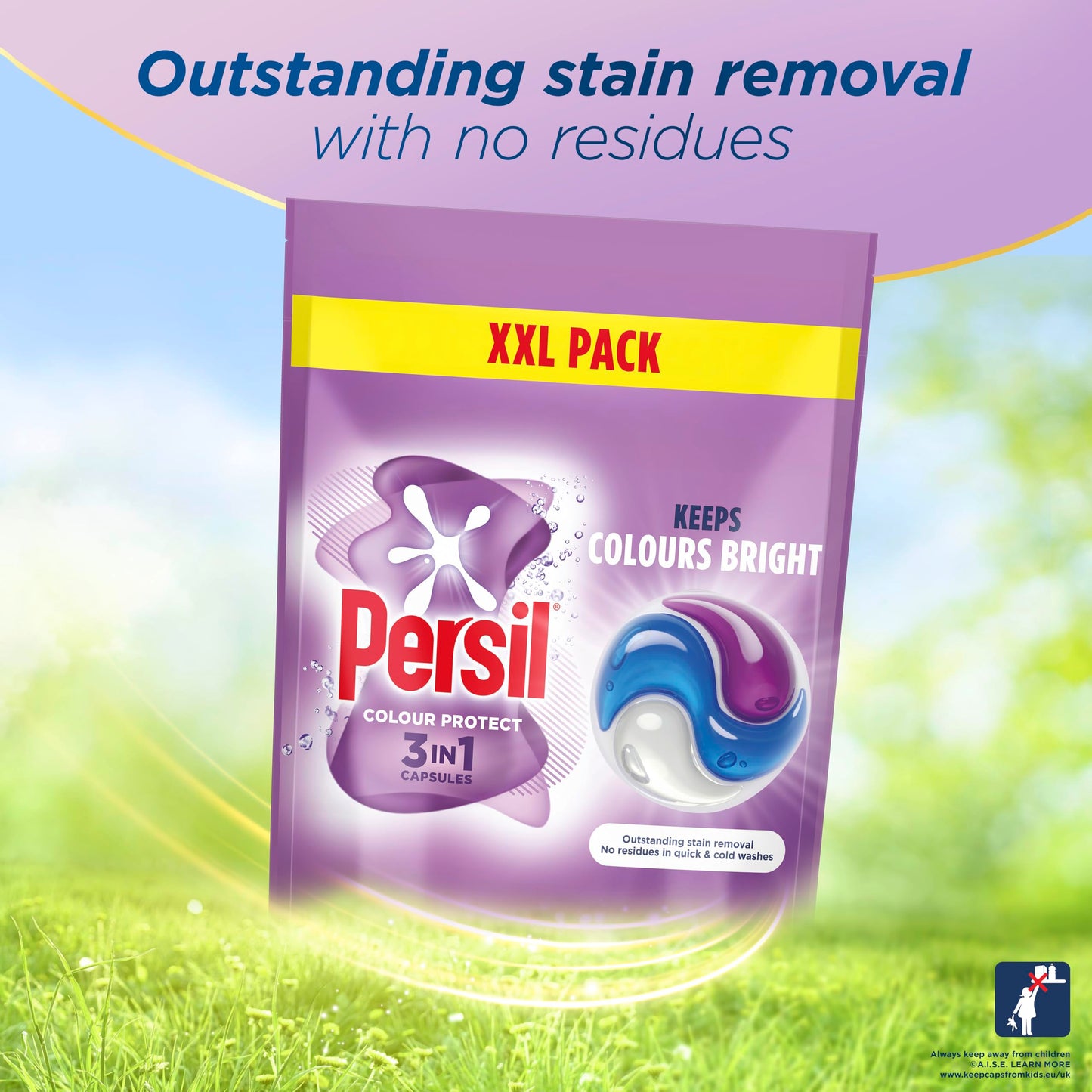 Persil Bio 3 in 1 Washing Capsules 1st time removal of tough stains outstanding stain removal in quick & cold washes 48 washes