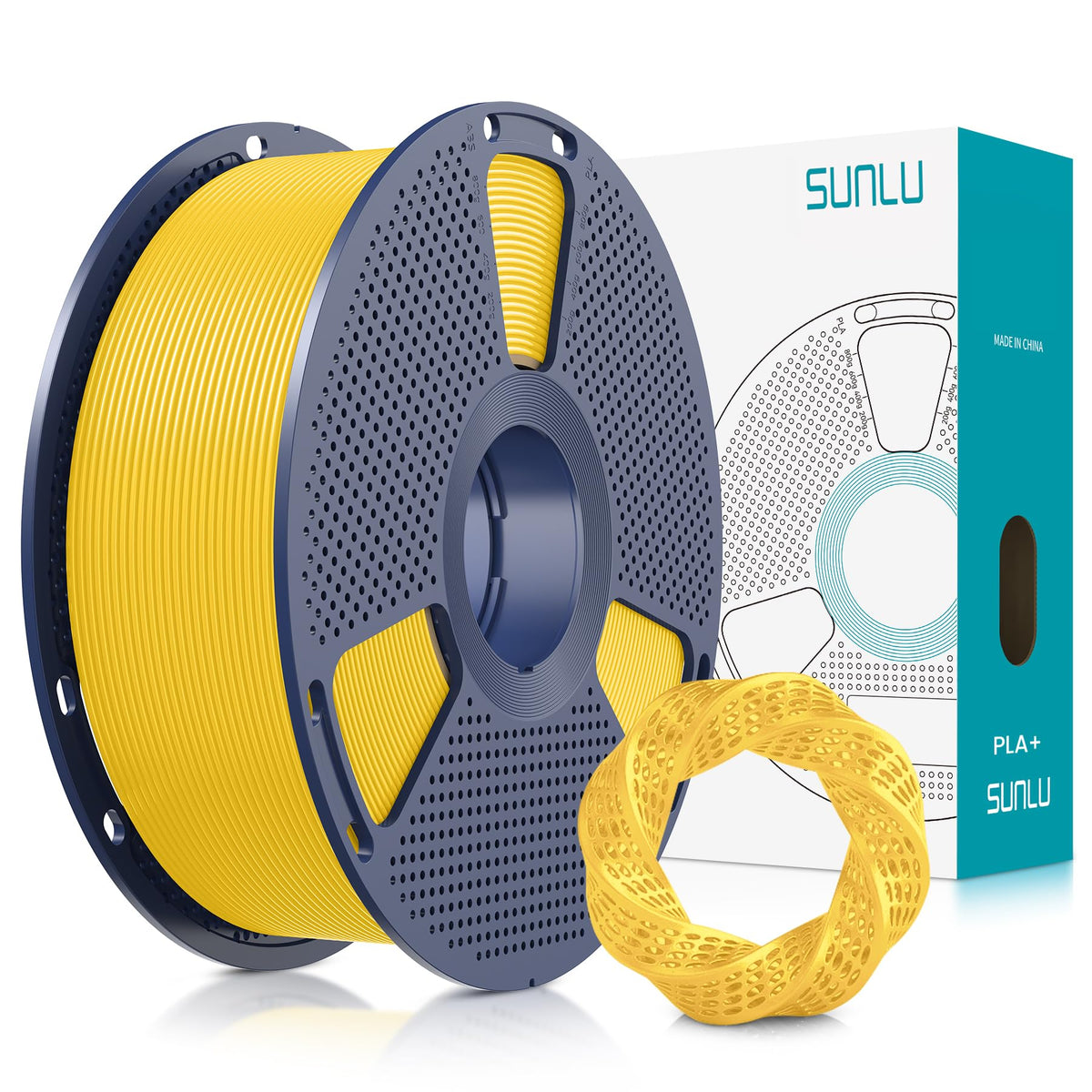 SUNLU PLA+ 3D Printer Filament, Tougher PLA Plus Filament 1.75mm, 1KG Black