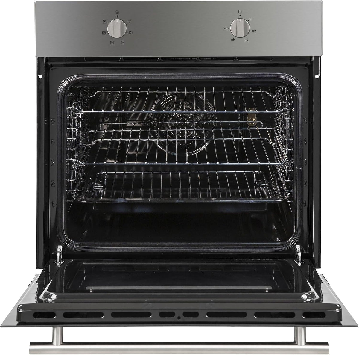 Russell Hobbs 70L, 60cm Wide, Single Electric Built-in Fan Oven and Grill in Stainless Steel, 6 Oven Functions, RHFEO7004SS