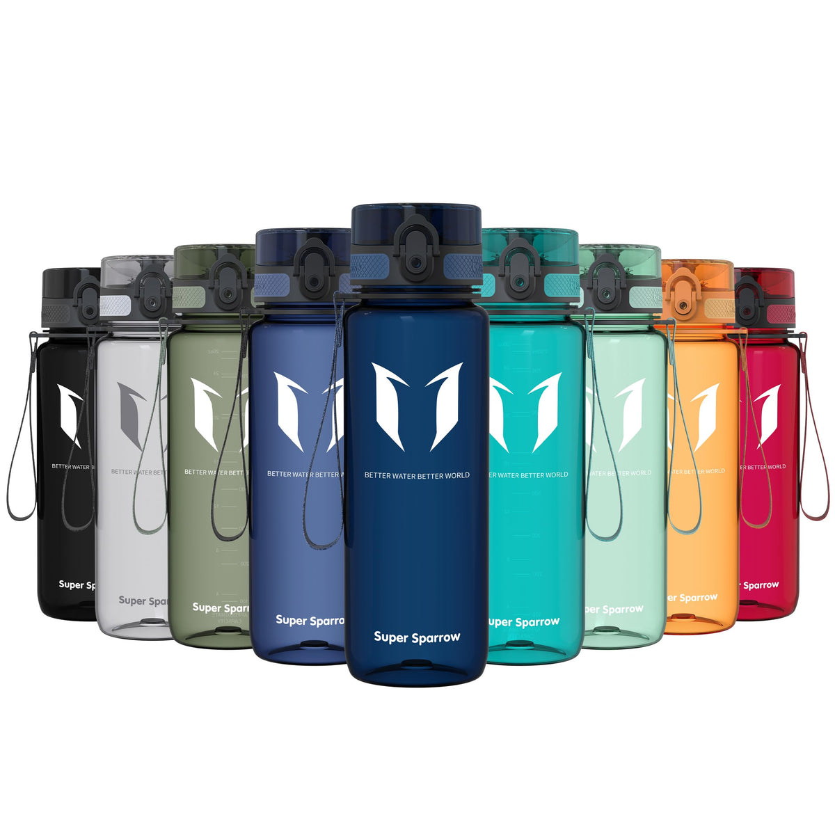 Sparrow Water Bottle 500ml/750ml/1L BPA-Free Tritan Drinks Bottle One-Click