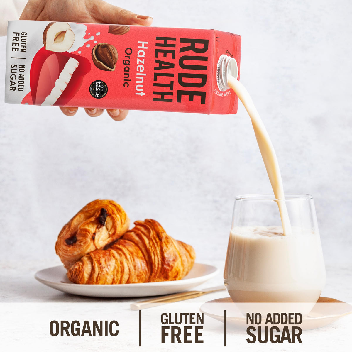 Rude Health 6 x 1 Litre Organic Oat Dairy-Alt Milk, 100% Natural Organic Drink, Lactose Free, Dairy Free & Gluten-Free, No Added Sugar, Award-Winning, Healthy & Vegan, 100% Recyclable Packaging