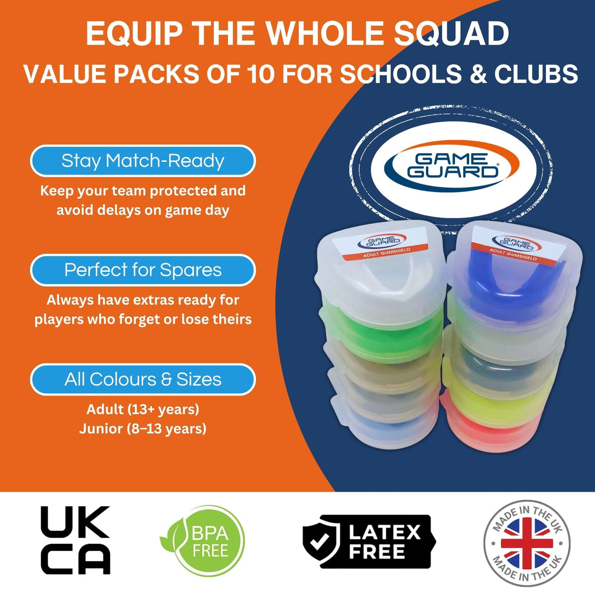 GAME GUARD Sports Mouthguard – Easy Fit Boil & Bite Gum Shield for Kids/Junior (Age 8+) – Mouth Guard for Rugby, Hockey, GAA – Ideal for Schools and Clubs (Baby Pink)