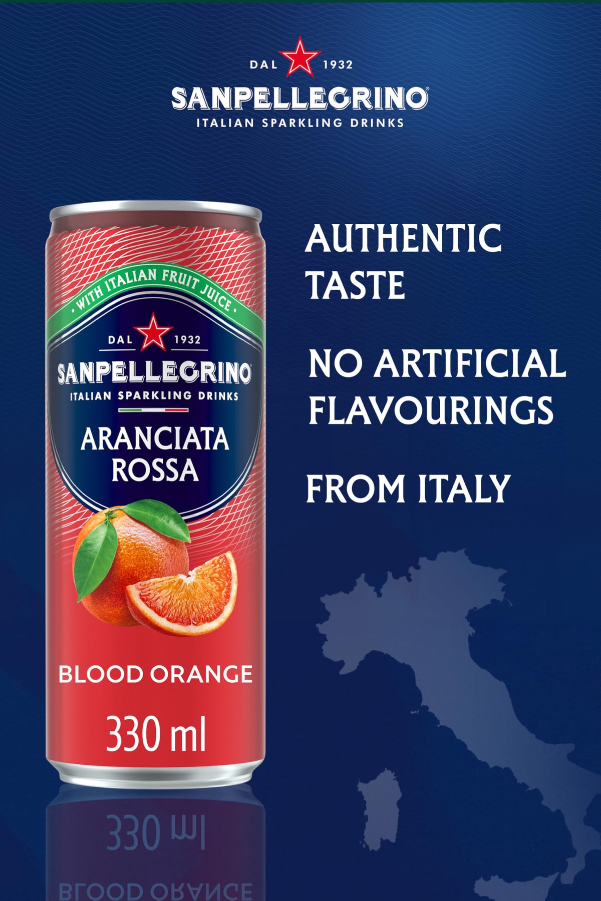 San Pellegrino Italian Sparkling Drinks Tastefully Light Sparkling Orange Canned Soft Drink 12 x 330ml | 64k Cals per Can (Pack of 2)