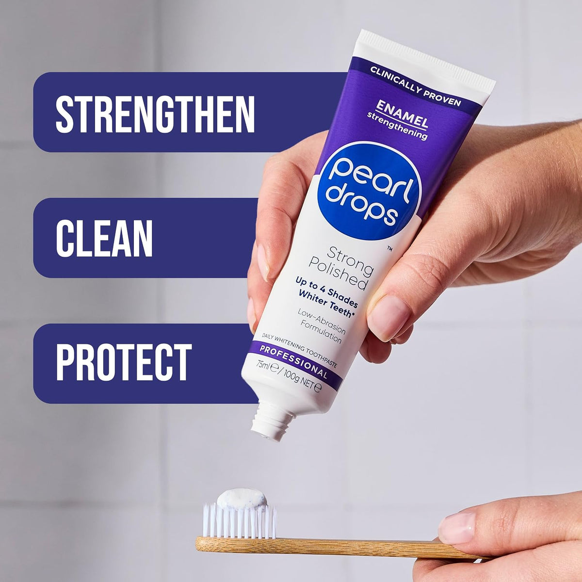 Pearl Drops Strong Polished White Toothpaste, Mint Flavour, 75ml