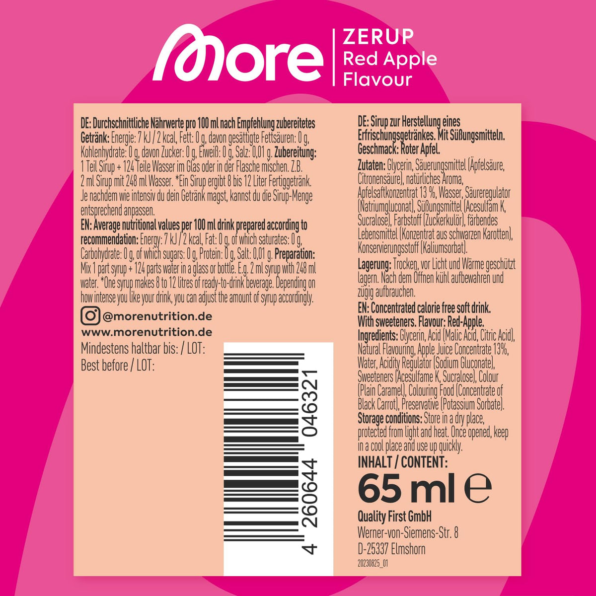 MORE Zerup, Zero Calorie Syrup with Real Fruit Extracts, Peach Iced Tea