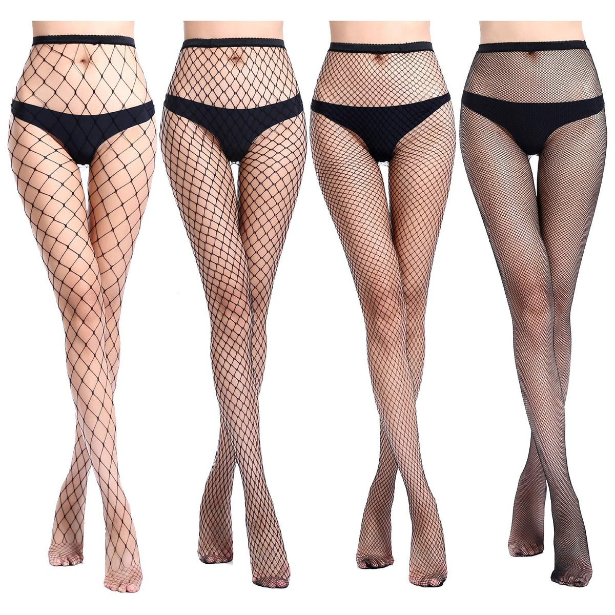 E-Laurels Womens Fishnet Tights Stockings Black Pantyhose Fish Net Plus Size