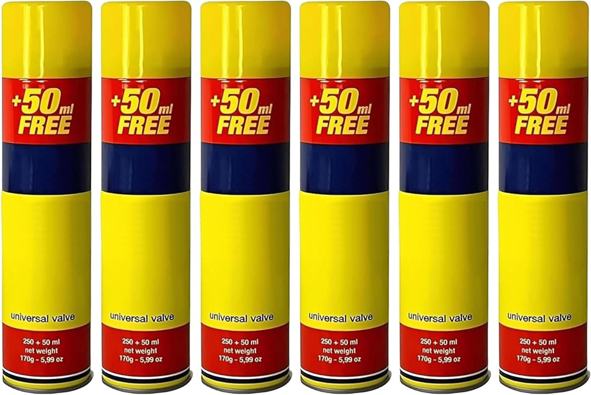 Luxtrous Genuine Clipper Gas, Suitable for Universal Canisters, Lighters, Torches and Camping Stoves, 300ml (Pack of 6)