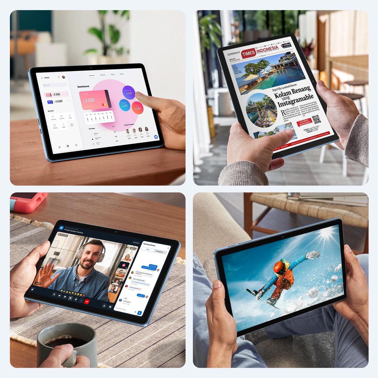 Tablet 10 Inch, Android 15 Tablets with Case, Mouse & Keyboard, Octa-Core, 24GB RAM+128GB ROM+1TB Expand, 1280 x 800 HD IPS Display, Dual Camera, 6000mAh, WiFi 6, BT 5.0, Widevine L1, GPS (Gray)