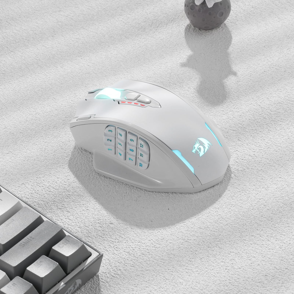 Redragon M908 Impact RGB LED MMO Gaming Mouse With 12 Side Buttons, Optical Wired Ergonomic Mouse with Max 12,400DPI, High Precision, 18 Programmable Macro Shortcuts, Comfort Grip