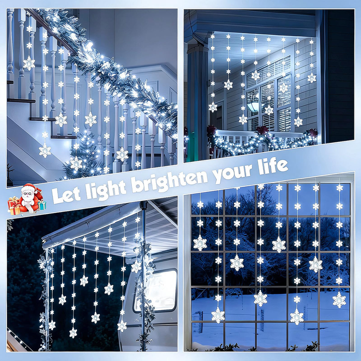 Christmas Star Window Lights, 2M 48 Stars 80 LED Curtain Fairy Lights with Remote, Timer, 8 Modes, Dimmable, USB Powered String Lights for Window, Bedroom, Party, Christmas Decorations