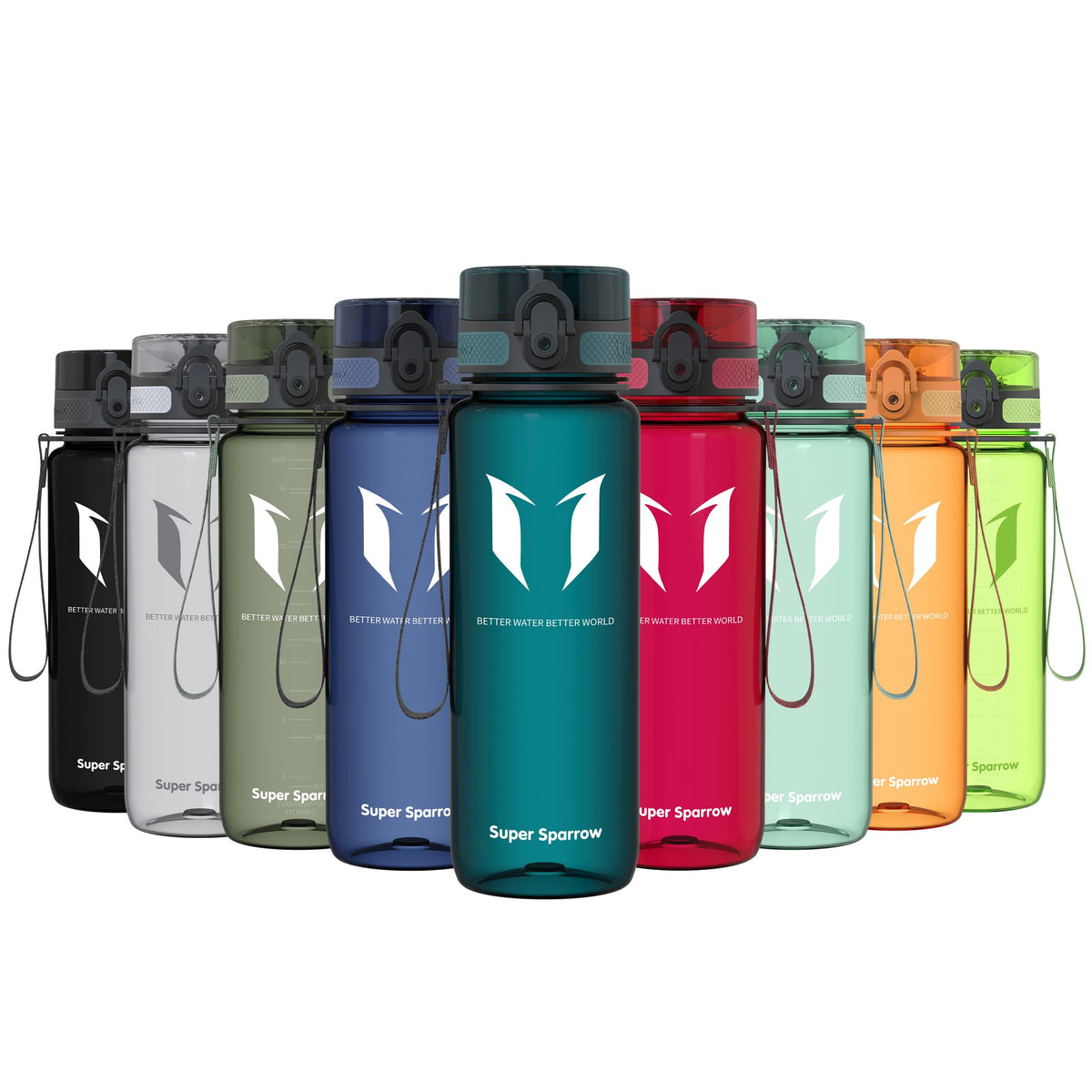 Sparrow Water Bottle 500ml/750ml/1L BPA-Free Tritan Drinks Bottle One-Click