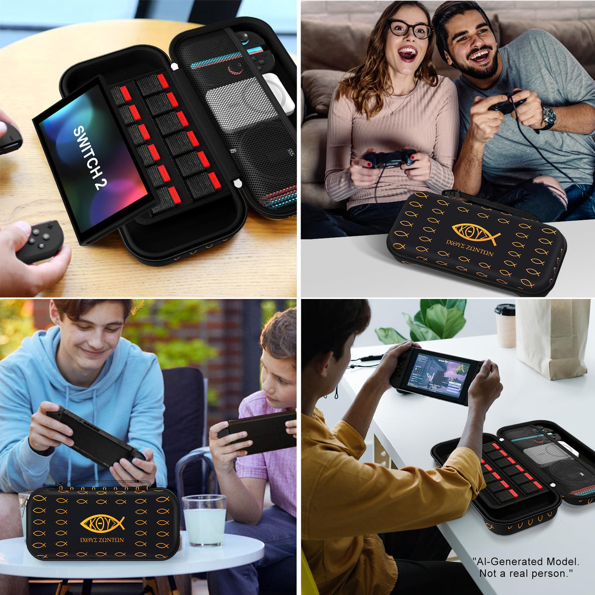 ivoler Carry Case for Nintendo Switch 2 (2025 Model) – Protective Portable Hard Shell Pouch Carrying Travel Game Bag for Nintendo Switch 2 Accessories Holds 12 Game Cartridge– Black