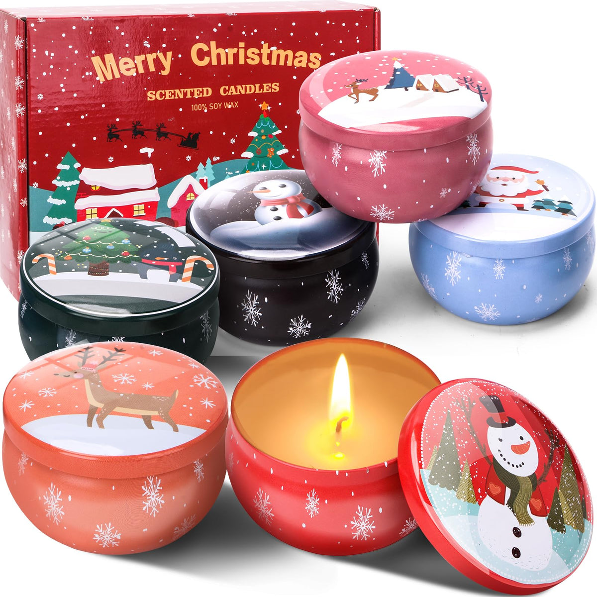 12PCS Christmas Candles Scented Candles, Aromatherapy Candle Gift Set for Women Candles for Home Scented for Her Scented Candles for Christmas,Birthday, Thanksgiving, Mother's Day