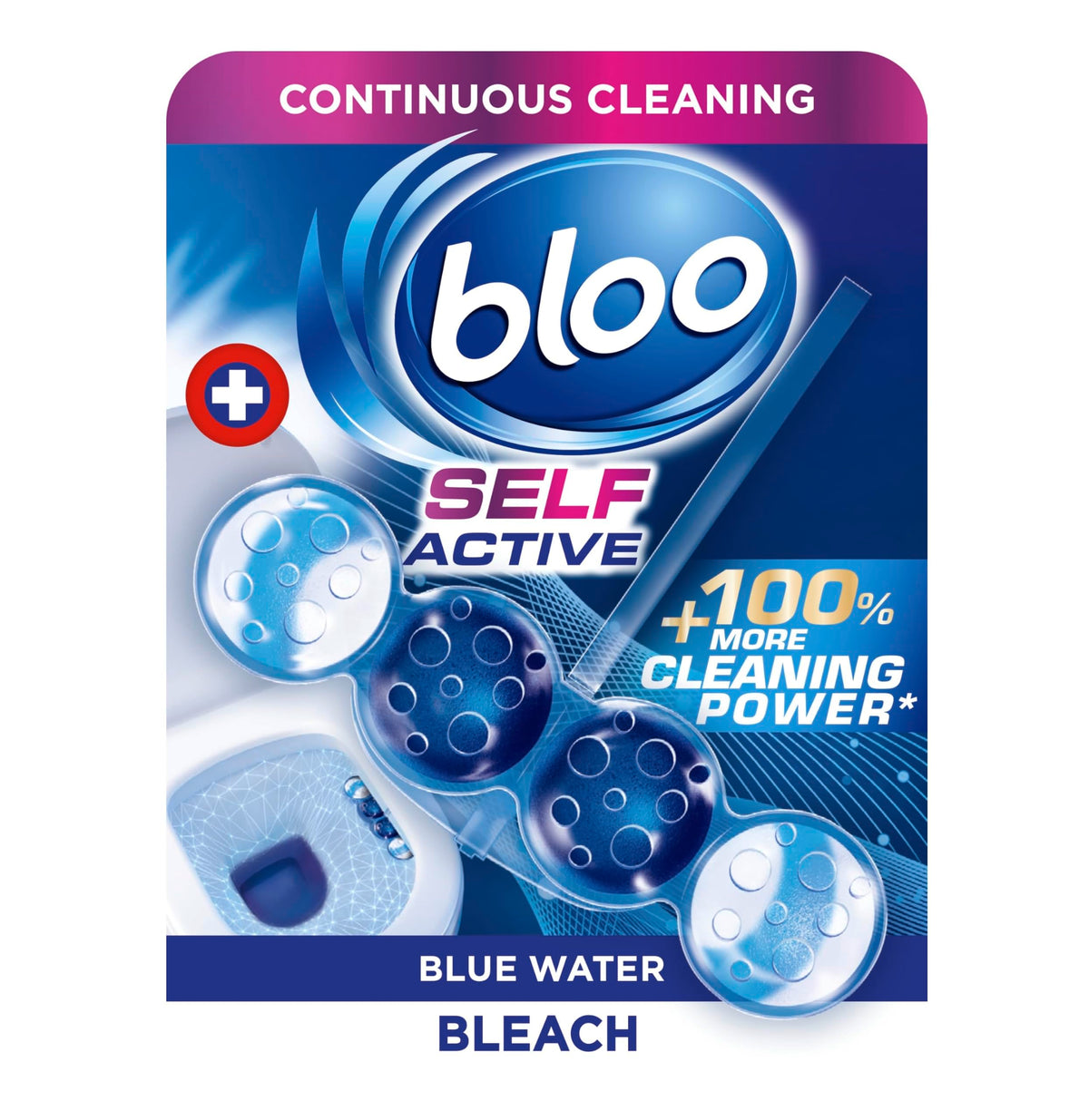 Bloo Self Active Single Toilet Rim Block and Bowl Cleaner with Flower. Hanging Toilet Bowl Cleaner Rim Block with 100% More Cleaning Power.