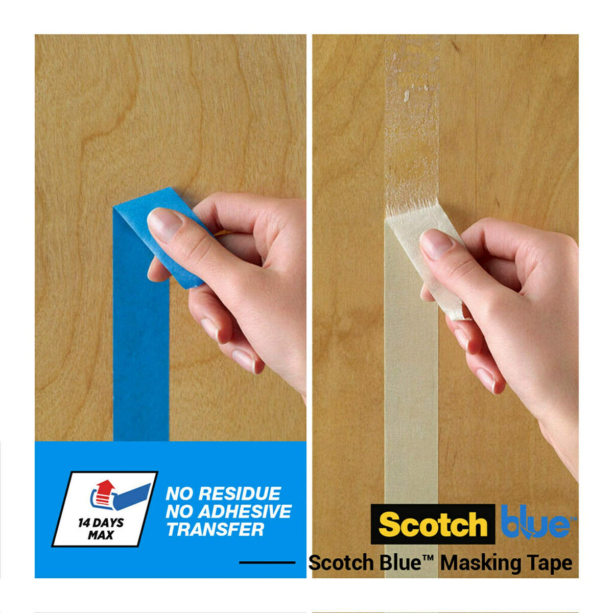 ScotchBlue Multi-Surface Premium Masking Tape, 24mm x 41m, 1 Roll/Pack - Scotch Adhesive Blue Painters Tape, For Painting and Decorating, Indoor & Outdoor, Sticks Well, 100% PEFC