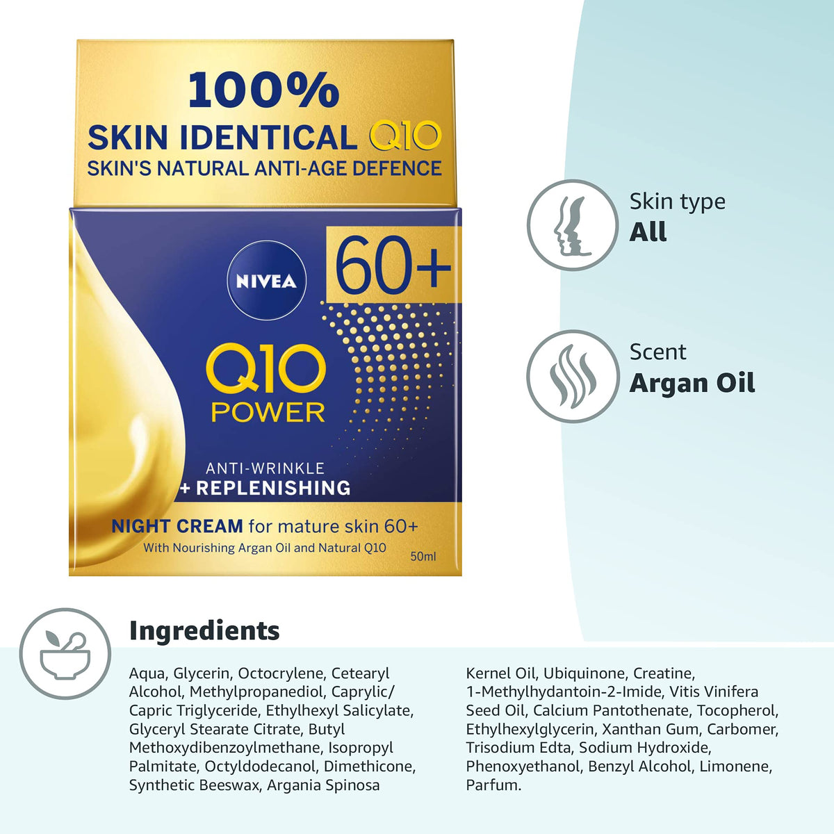 NIVEA Q10 Anti-Wrinkle Extra Nourish Replenishing Day Cream SPF 15, 50 ml