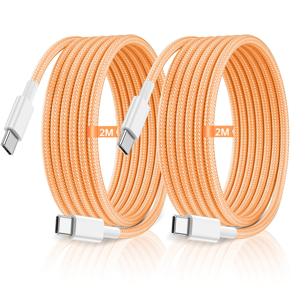 USB C to USB C Charger Cable, 2M 60W Type C Cable Lead Fast Charging, Phone Charger USB C iPhone Cable for Apple iPhone 18 17 16 Series MacBook iPad Pro/Air Samsung Galaxy S26/S25 Google Pixel 2Pack