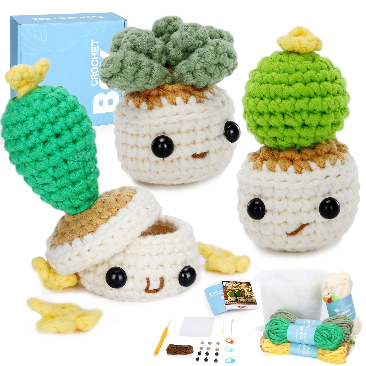CROCHET BOX Complete Crochet Kit for Beginners - Highland Cow Crochet Kit, Include Video Tutorial, Instruction, Soft Yarn, Birthday Gift for Adults.