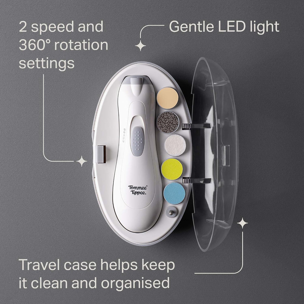 Tommee Tippee Electric Baby Nail File Six Filing Heads