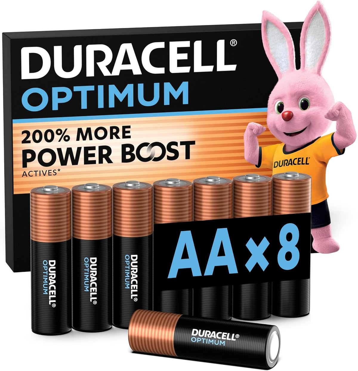 DURACELL Optimum AA Alkaline Batteries (8 Pack) 1.5V, LR06