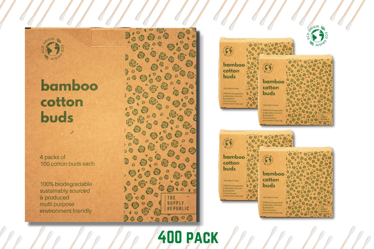 600 Bamboo Cotton Buds | 100% Eco-Friendly Biodegradable | Cotton Buds Bamboo | Ear Swabs | Ear Picks | Cotton Ear Buds | 6 x100 Ear Buds Cotton