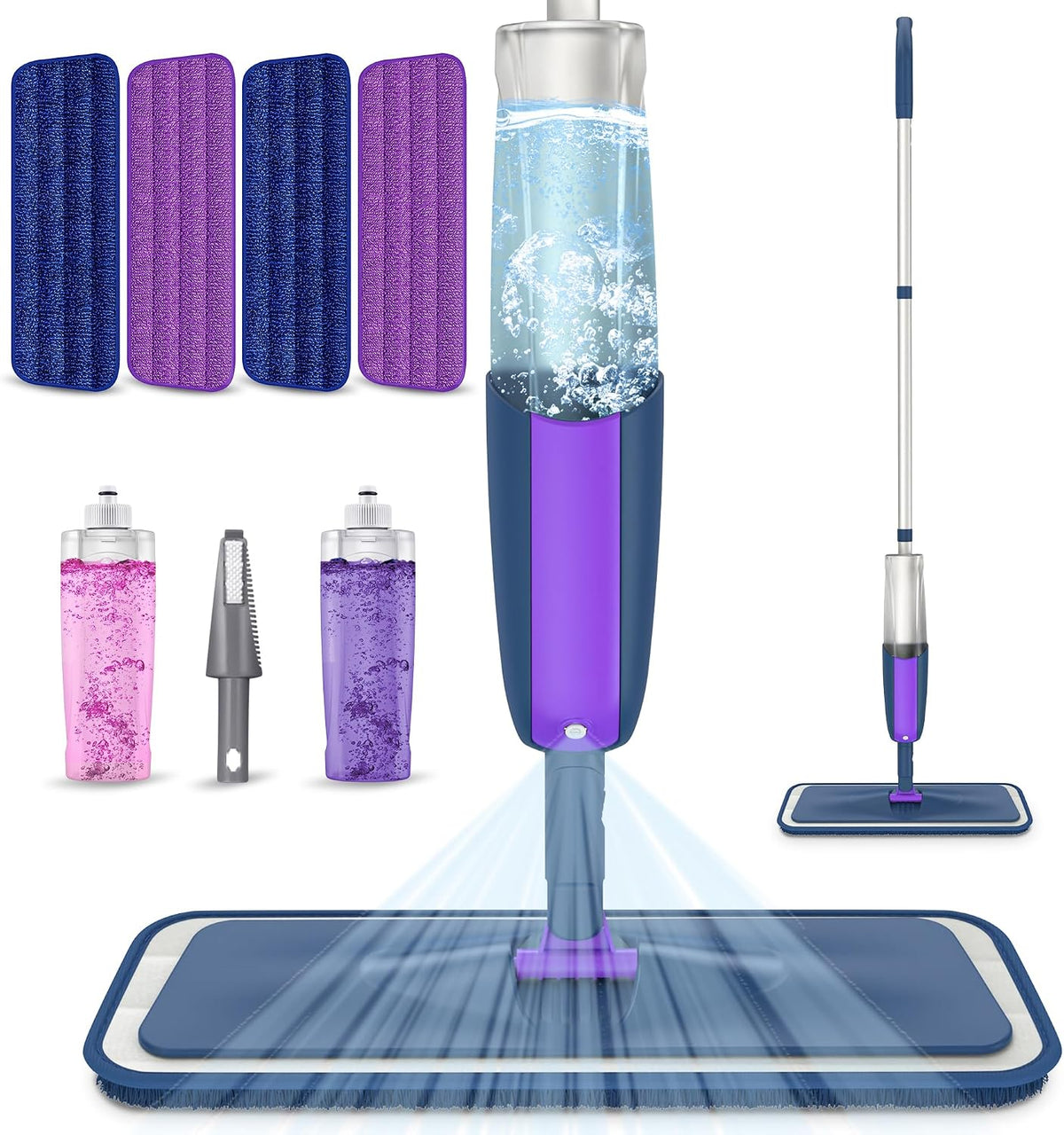 Microfibre Floor Mop with 4 Washable Pads: Spray Mops for Cleaning Floors