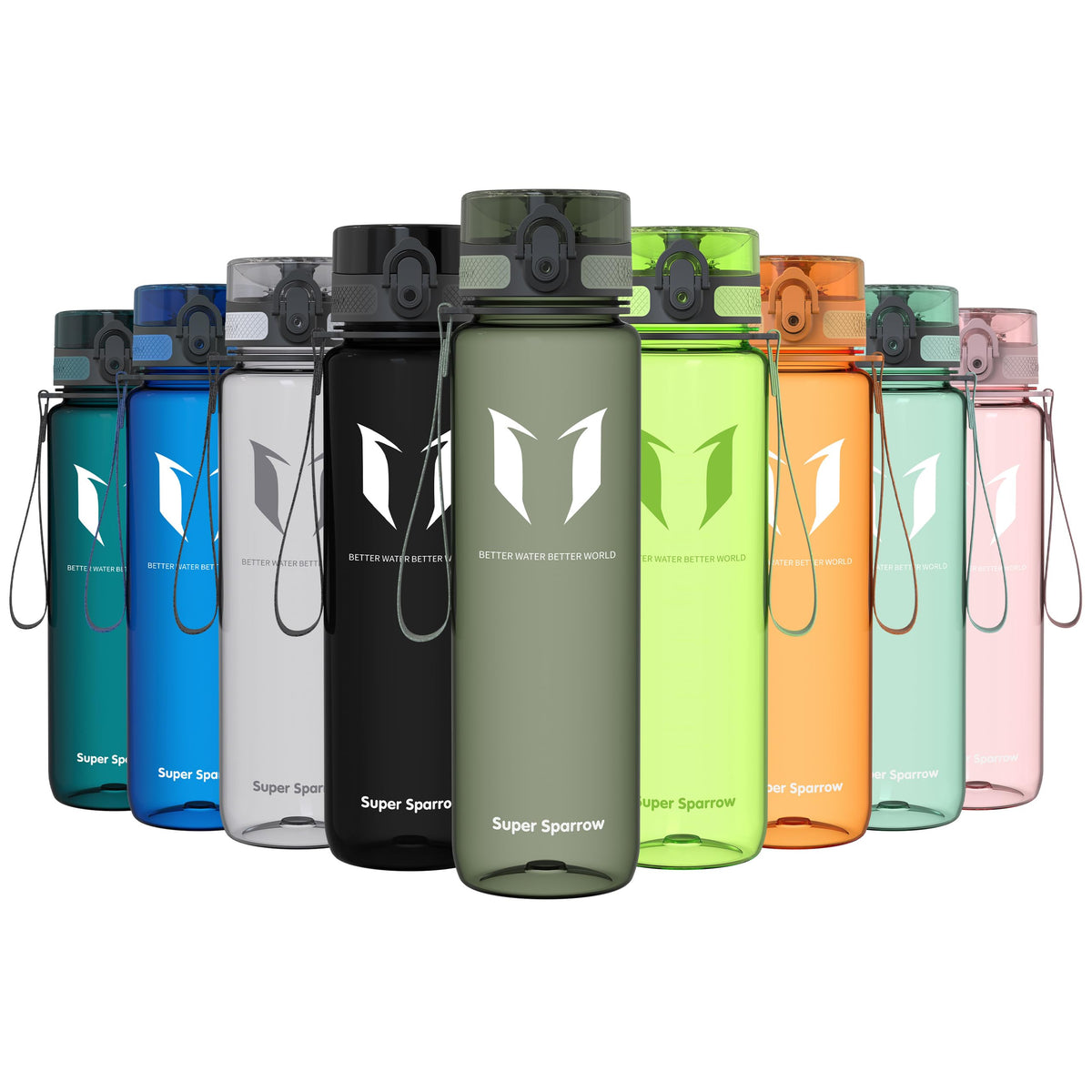 Sparrow Water Bottle 500ml/750ml/1L BPA-Free Tritan Drinks Bottle One-Click