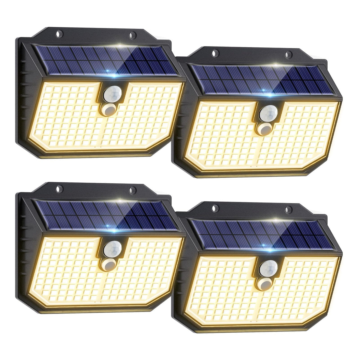 nipify Solar Lights,Upgraded 3000K Warm Solar Garden Lights,3 Modes Motion Sensor and IP65 Waterproof Solar Lights Outdoor Garden for Outside Shed Driveway Backyard Garage Walkway Wall Fences
