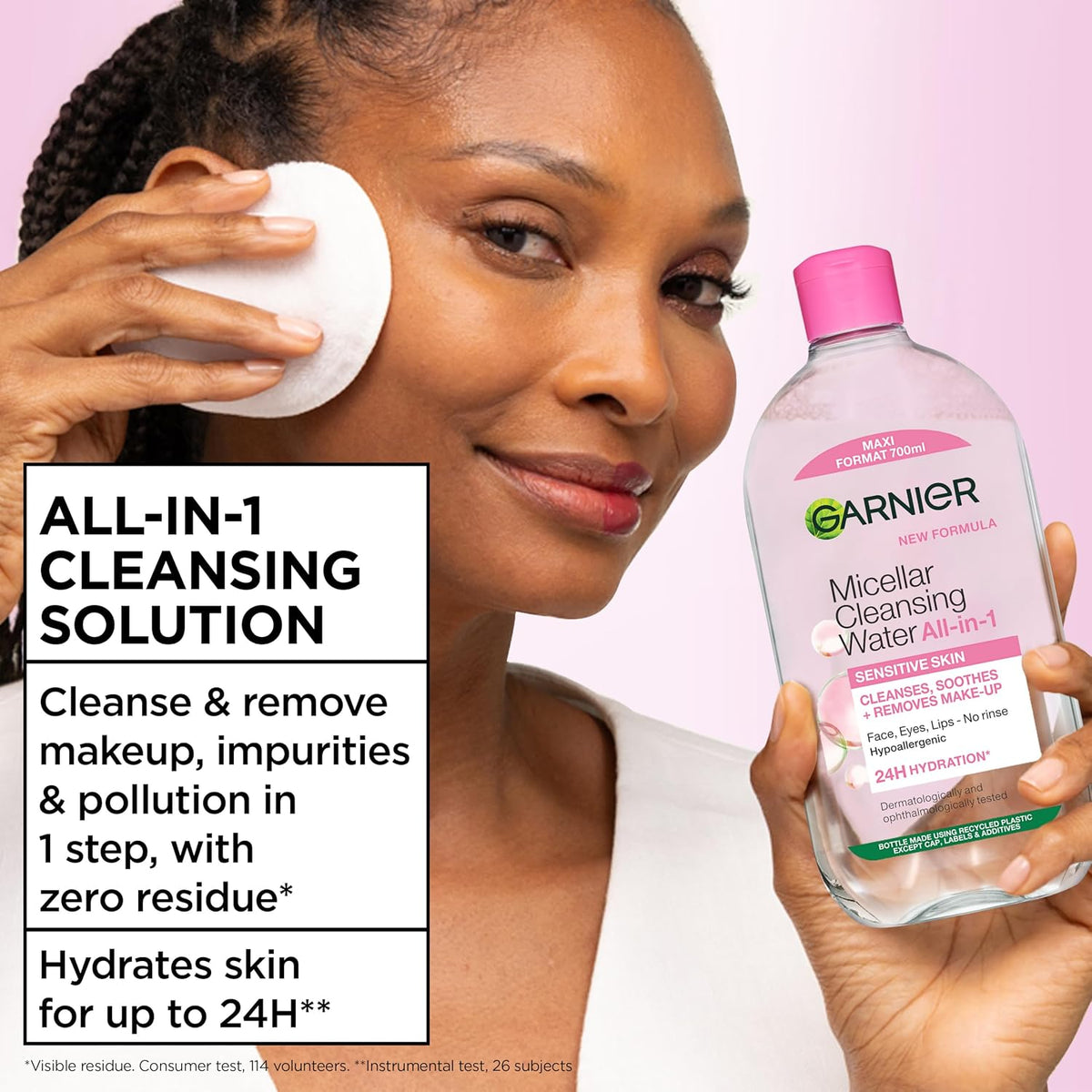 Garnier Micellar Water 700ml, All-in-One Face Cleanser & Makeup Remover