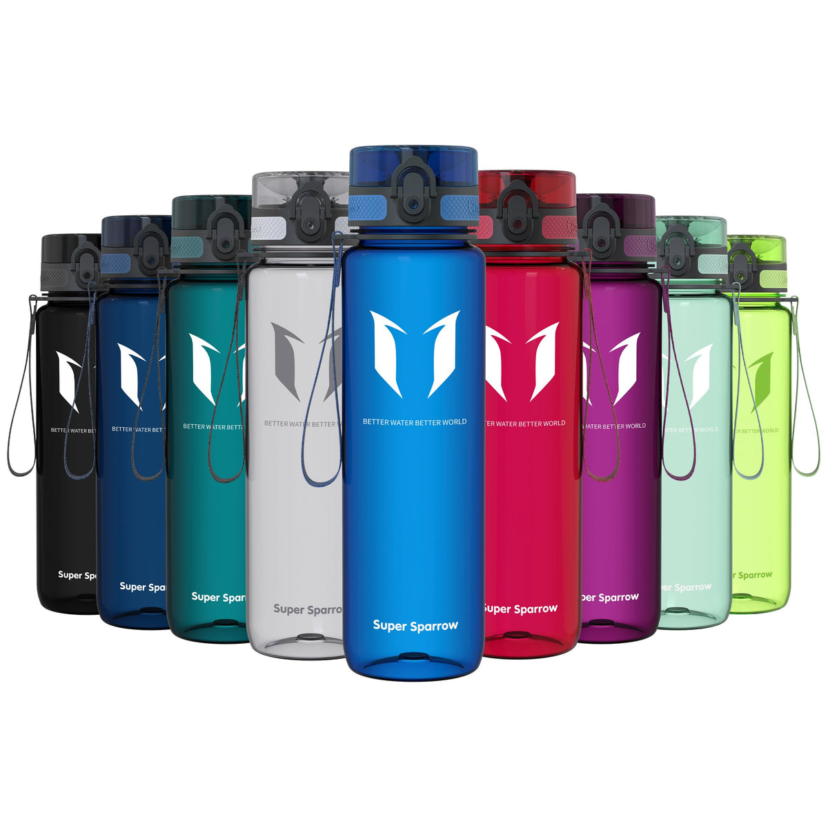 Sparrow Water Bottle 500ml/750ml/1L BPA-Free Tritan Drinks Bottle One-Click