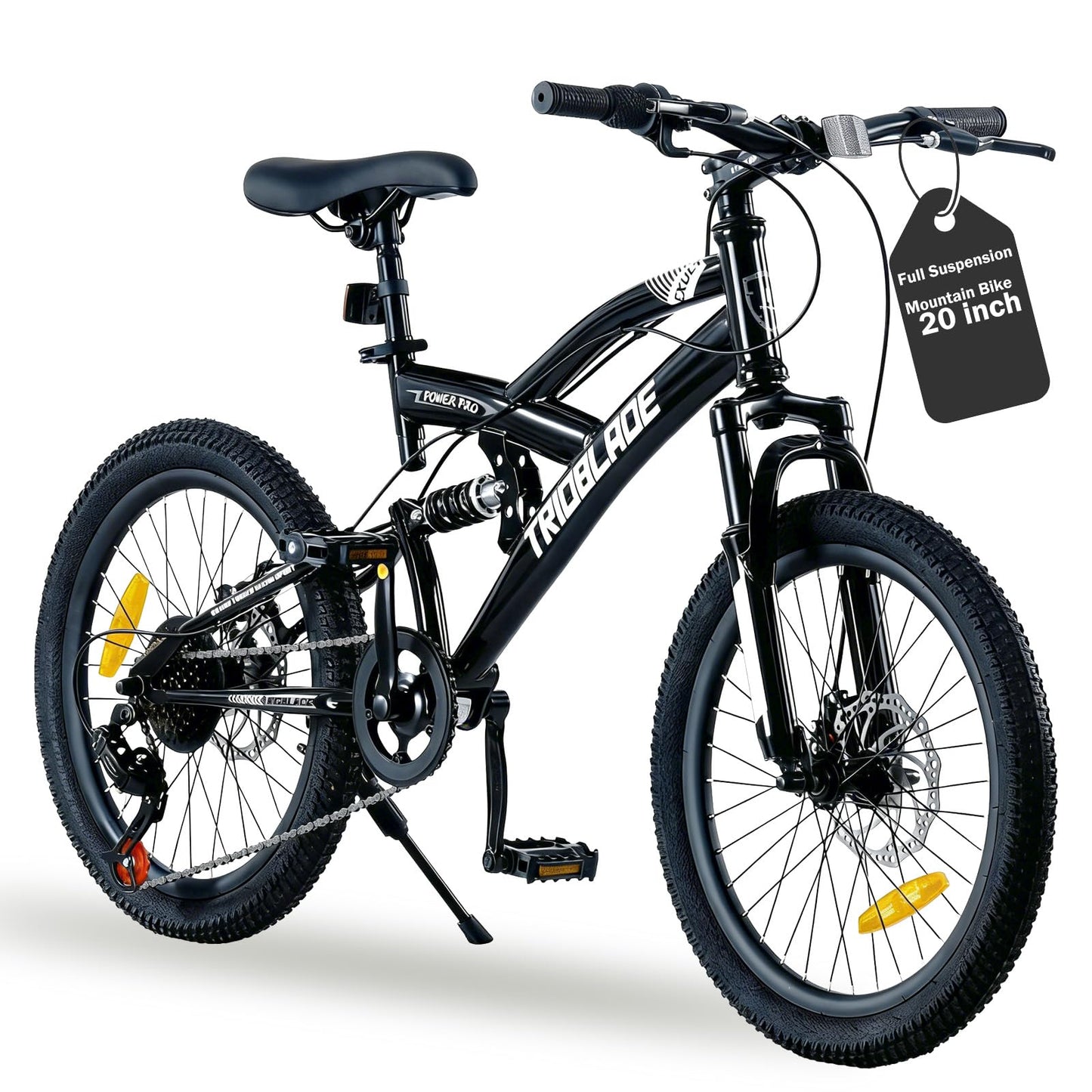 TRIOBLADE Full Suspension Mountain Bike — 2.35" Fat Tyres, Disc Brakes | 20"/24"/26"/27.5"