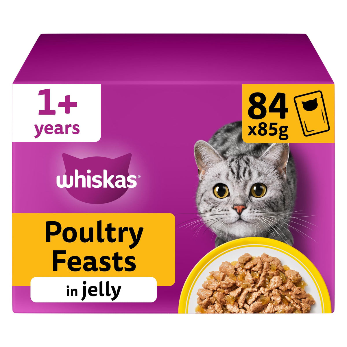WHISKAS Adult Wet Cat Food in Jelly 40x85g Fish Favourites