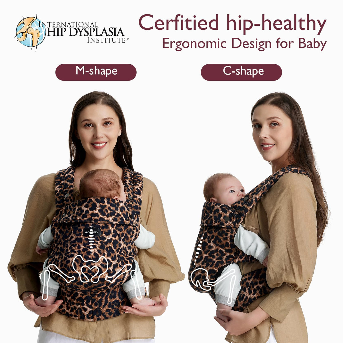 Momcozy Baby Carrier for 3-24M/3.2-20kg, Waist 64-127cm, Cotton Khaki