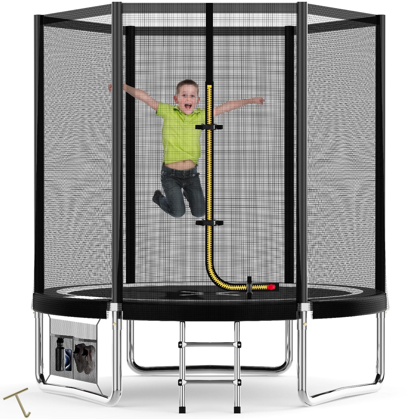 Devoko 7.5ft Rectangular Garden Trampoline with Safety Net — 42 Springs, Padded Edges