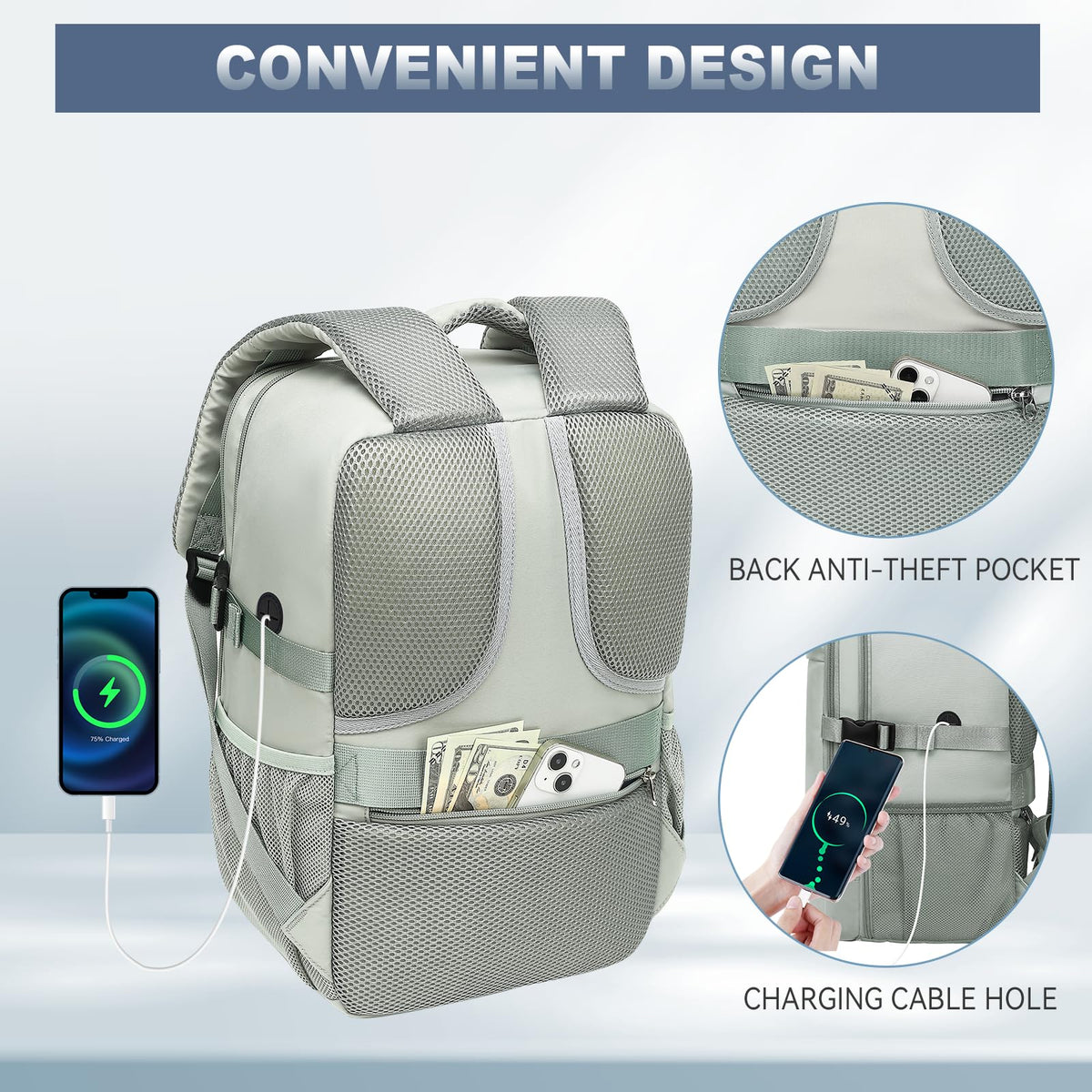 Lossga Ryanair Cabin Bags 40x30x20 Underseat Carry-ons Travel Backpack (Pack of 2)