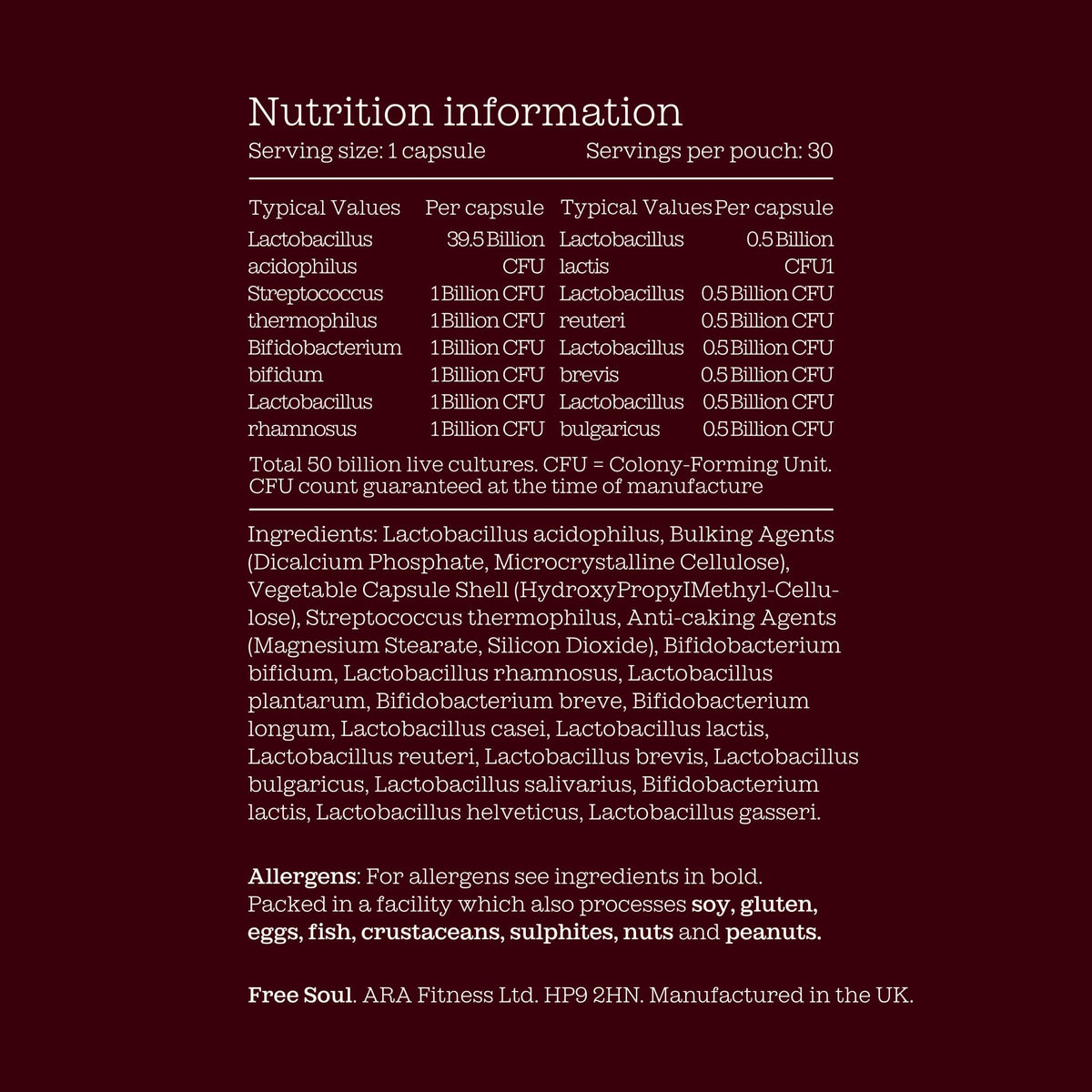Free Soul Intimate Flora Bio Cultures for Women
