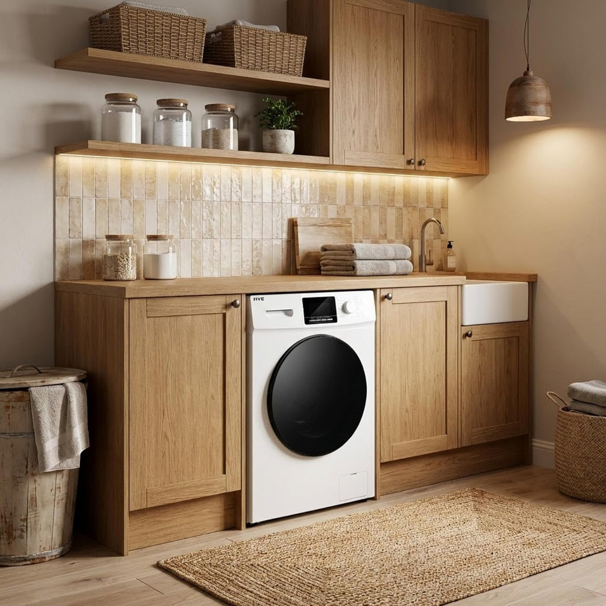 HYE Washing Machine - 8KG Drum, 1400RPM, White