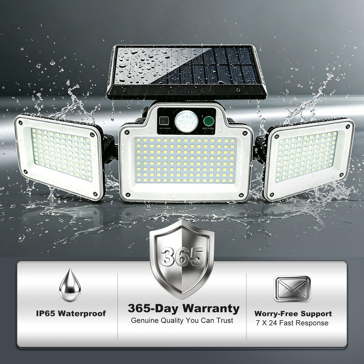 JumJam Solar Flood Lights, Security Lights Outdoor Motion Sensor for Garden