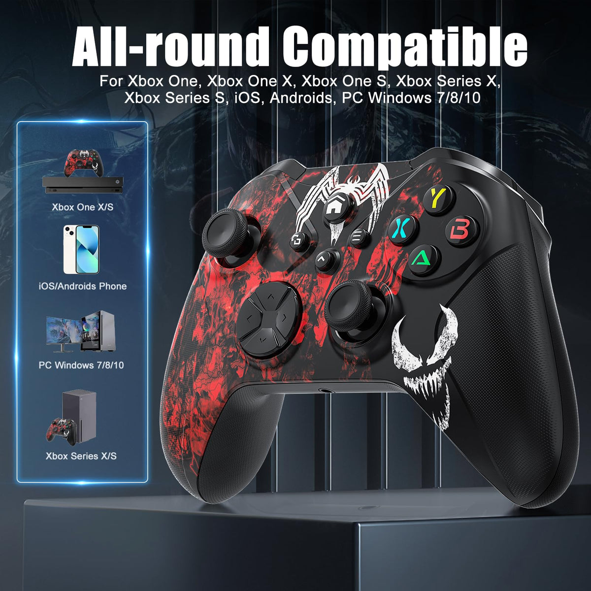 Lapezei Wireless Controller for Xbox Series S/X, Xbox One/PC, Bluetooth Gamepad with Back Paddles, Quadruple Vibration, Turbo, Macro, 3.5mm Audio Jack