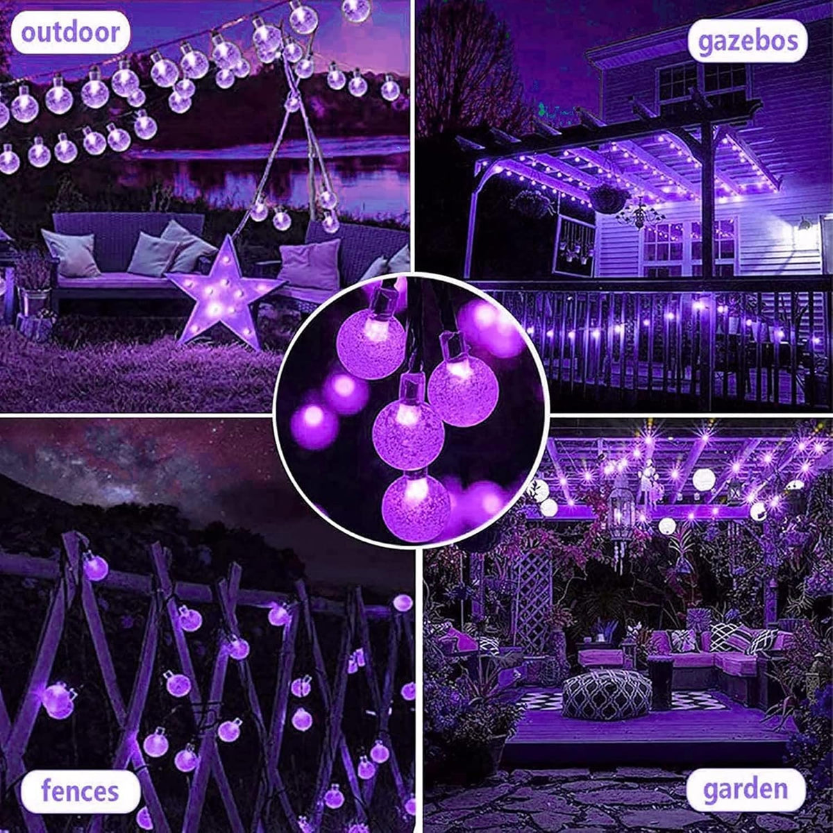 Lezonic Solar String Lights Outdoor, 50LED 7M/23Ft Solar Fairy Lights