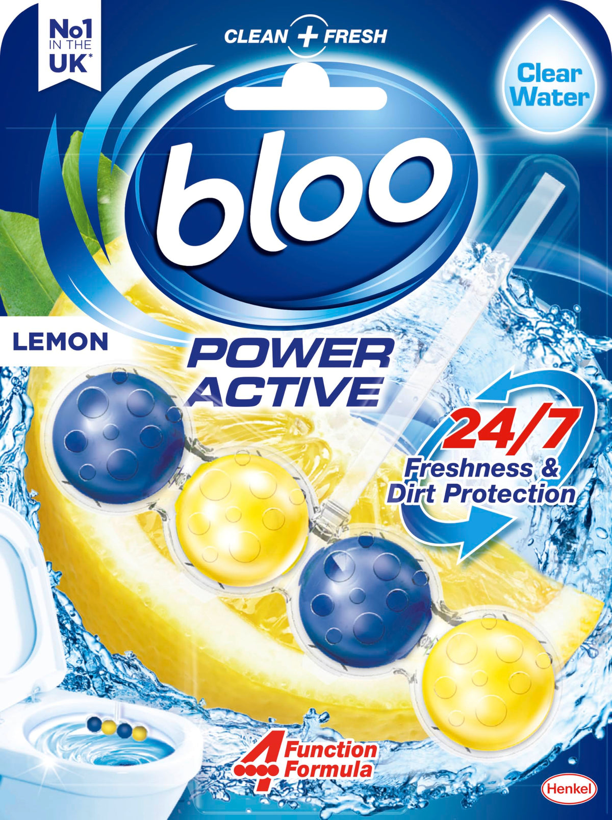 Bloo Power Active Toilet Rim Block & Freshener, Fresh Flowers, Pack of 1