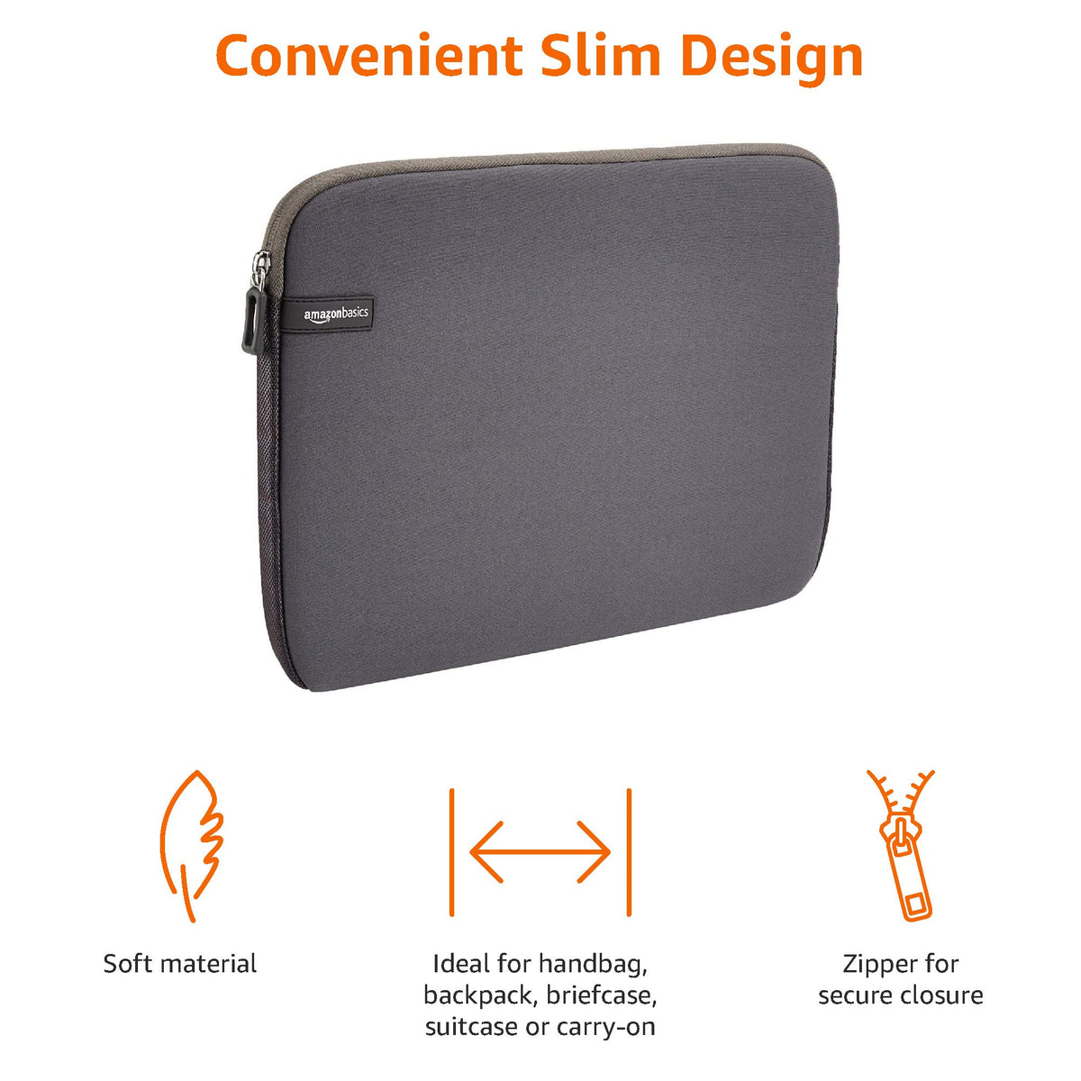 Amazon Basics 14 inch Laptop Sleeve Case - Black