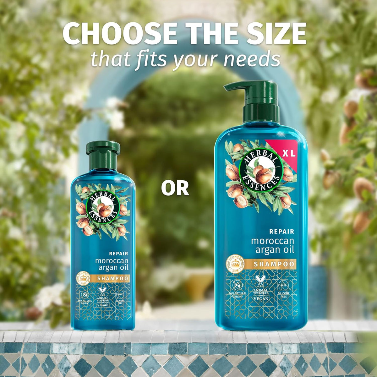 Herbal Essences Repair Moroccan Argan Oil Shampoo 650ml for Damaged Hair. Intense Nourishment for Softer, Smoother Hair. With Pure Argan Oil. Silicone-Free, Vegan and Cruelty Free