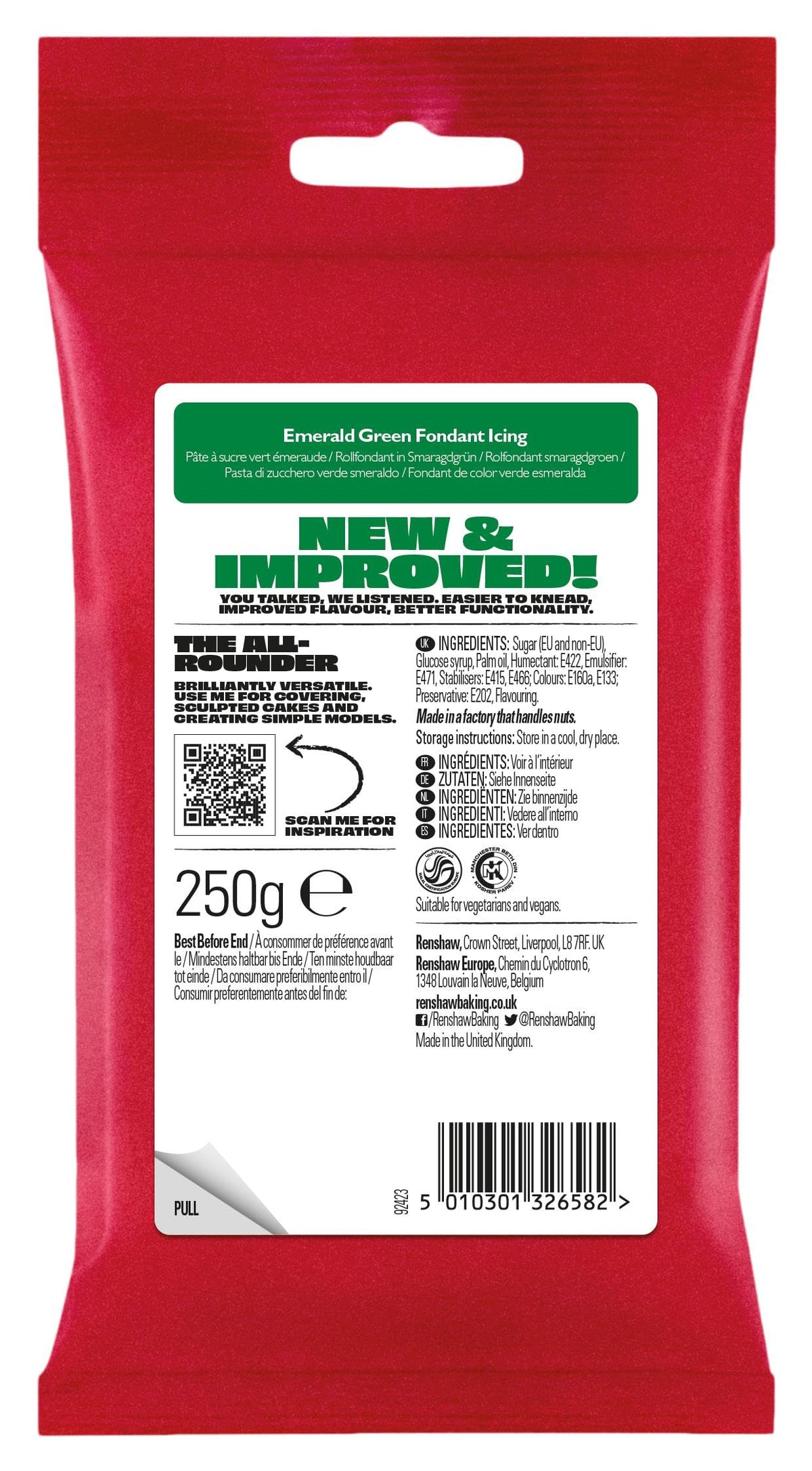 Renshaw White Ready to Roll Fondant Icing, 500 g (Pack of 1)