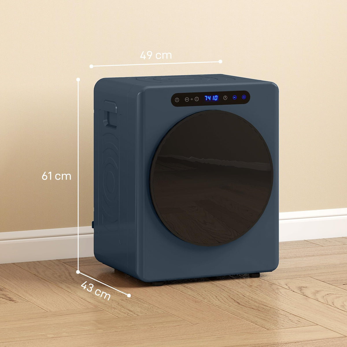 HOMCOM Vented Tumble Dryer 5kg Wet Laundry/3kg Dry Capacity 1000W Black