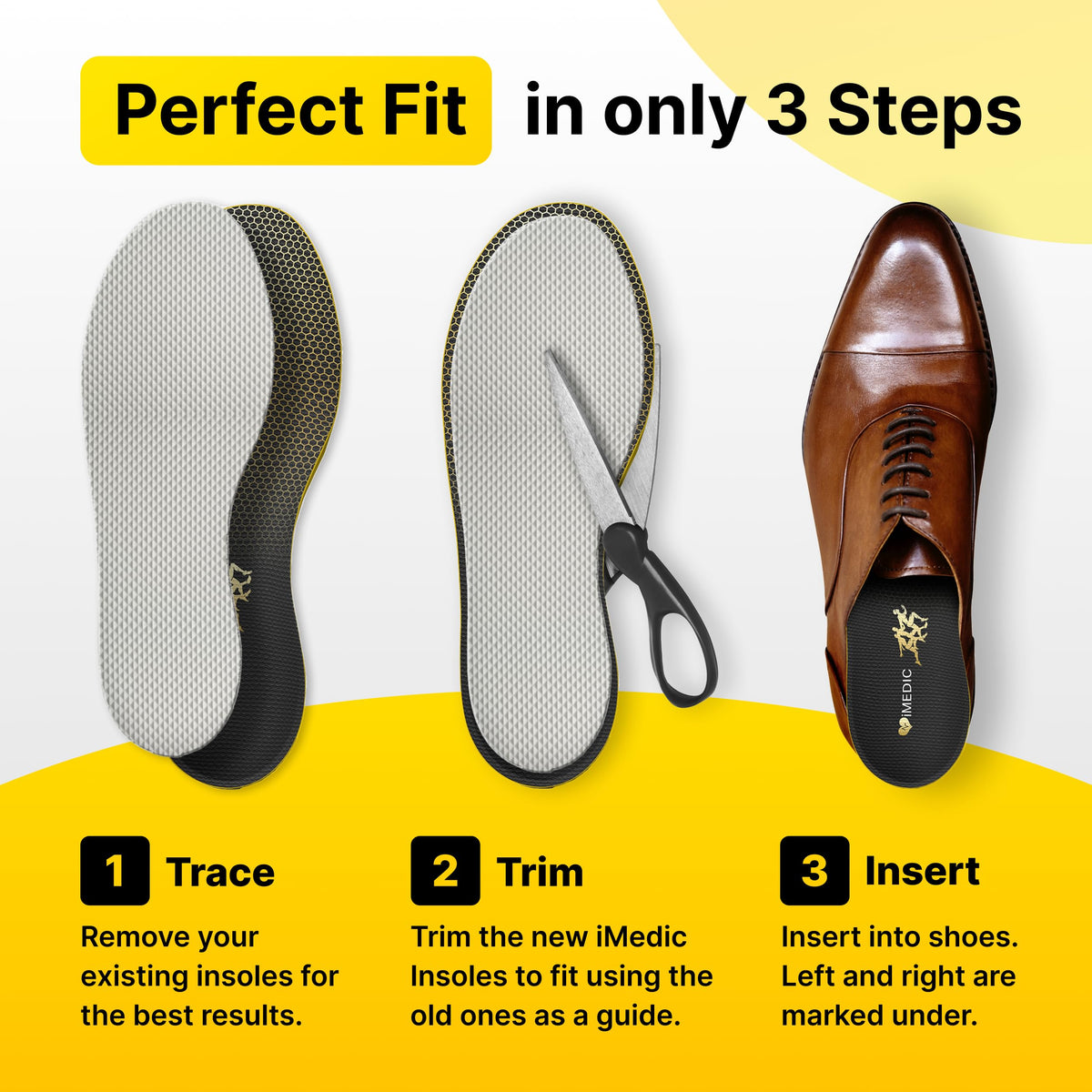 iMedic Orthotic Insoles for Plantar Fasciitis, Size L UK 9-10