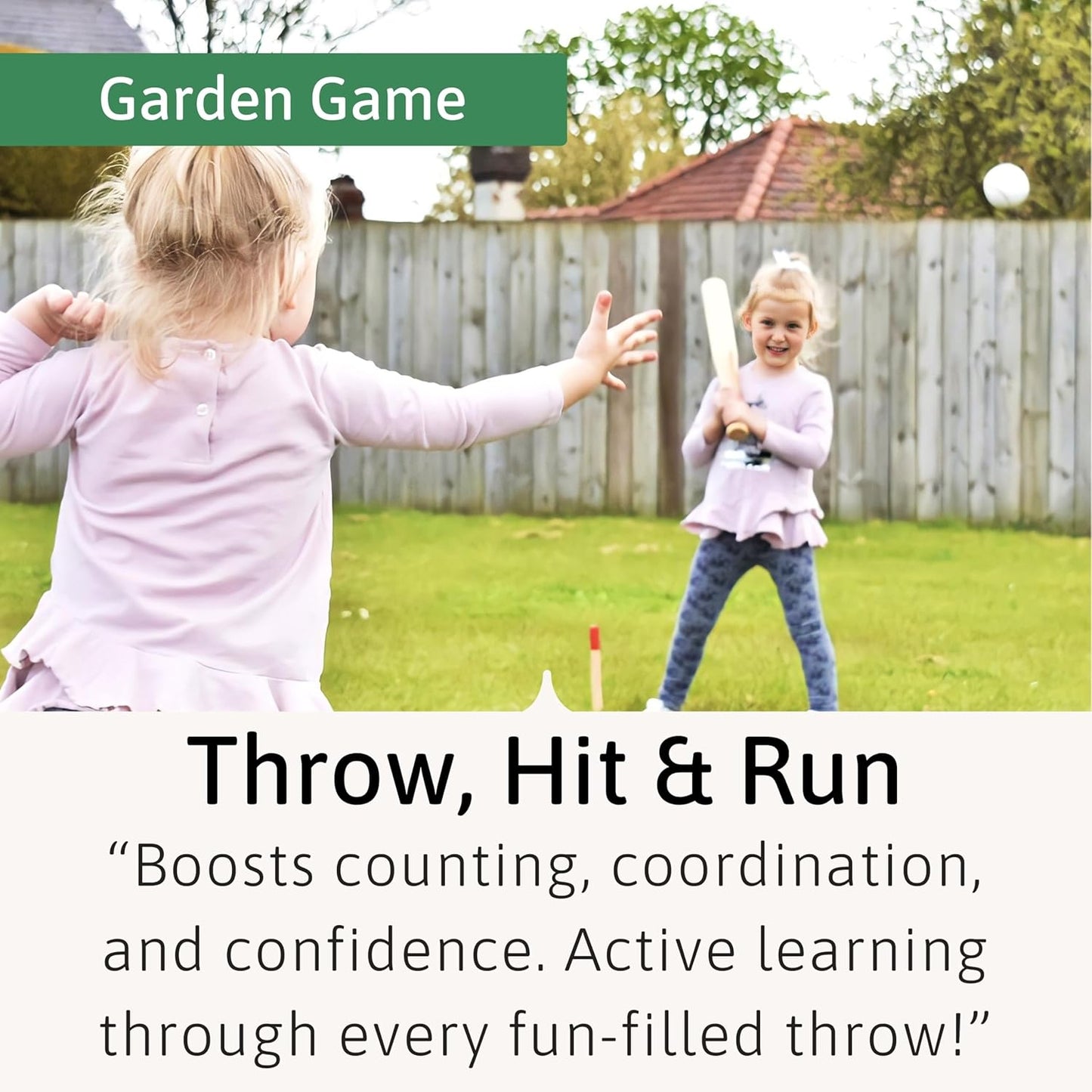 Jaques of London Rounders Set Premium Set for Adults and Kids | With Safe Play Rounders Bat and Ball | Premium Rounders Kit | Great for Outdoor Games with the Family | Since 1795